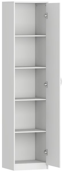 HOMCOM Armadio da Cucina Slim a 5 Ripiani con Spazio Interno Regolabile, in Legno, 40x35x180 cm, Bianco | Aosom Italy