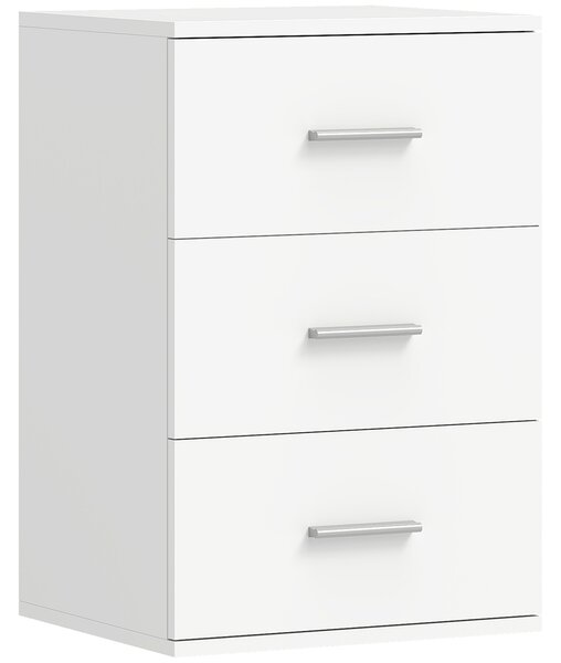 HOMCOM Comodino con 3 Cassetti Moderno e Multiuso per Camera e Salotto, 40x35x60 cm, Bianco | Aosom Italy