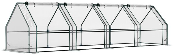 Outsunny Serra a tunnel con struttura tubolare da Giardino con Copertura in PE Rinforzato e Telaio in Acciaio, 180x90x90cm, Trasparente | Aosom Italy