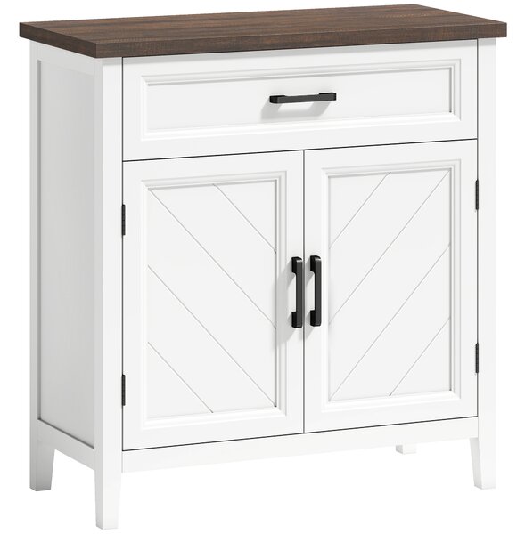 HOMCOM Credenza Moderna Rustico con Ripiano Regolabile, Spazio Contenitore e 2 Ante | Aosom Italy