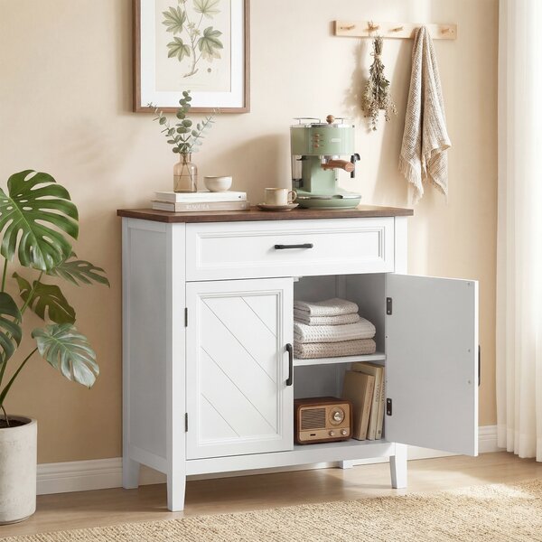 HOMCOM Credenza Moderna Rustico con Ripiano Regolabile, Spazio Contenitore e 2 Ante | Aosom Italy