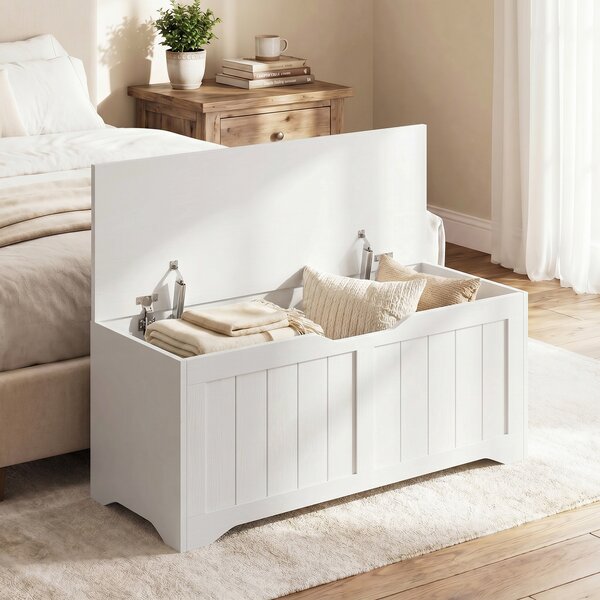HOMCOM Panca Contenitore con Apertura a Ribalta, 80 cm, Bianco | Aosom Italy