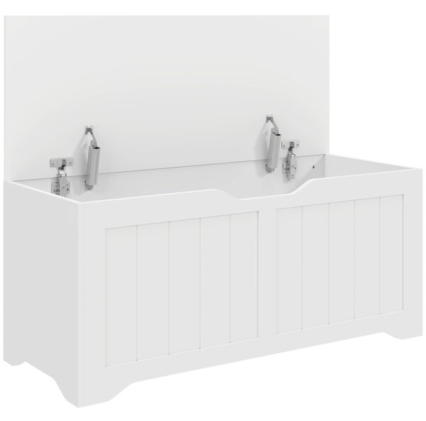 HOMCOM Panca Contenitore con Apertura a Ribalta, 80 cm, Bianco | Aosom Italy