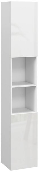 Kleankin Colonna bagno slim con ripiani e 2 armadietti, 30x30x181,5 cm, bianco | Aosom Italy