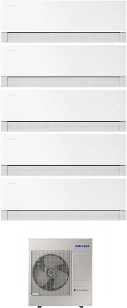 Samsung Climatizzatore Penta Split Inverter 7000+7000+7000+7000+7000 Btu Condizionatore con Pompa di Calore Gas R32 Wi-Fi Classe A++/A+ (Unit Inte