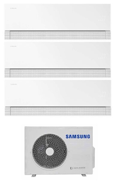 Samsung Climatizzatore Trial Split Inverter 7000+9000+9000 Btu Condizionatore con Pompa di Calore Gas R32 Wi-Fi Classe A++/A+ (Unit Interna + Unit