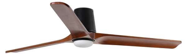 Heywood L ventilatore da soffitto LED nero/legno DC silenzioso - Faro FARO BARCELONA, Heywood L, dimmerabile, Legno, Soggiorno, Legno, Moderno