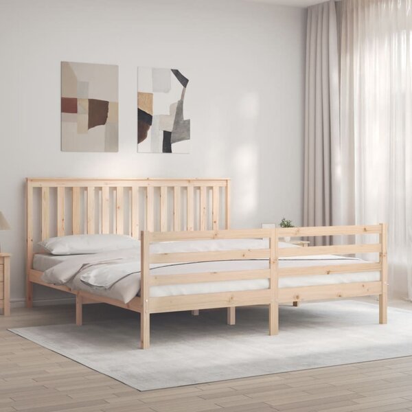 Letto adulto, Giroletto con Testiera, Letto singolo 100x200 cm in Legno  Massello vidaXL