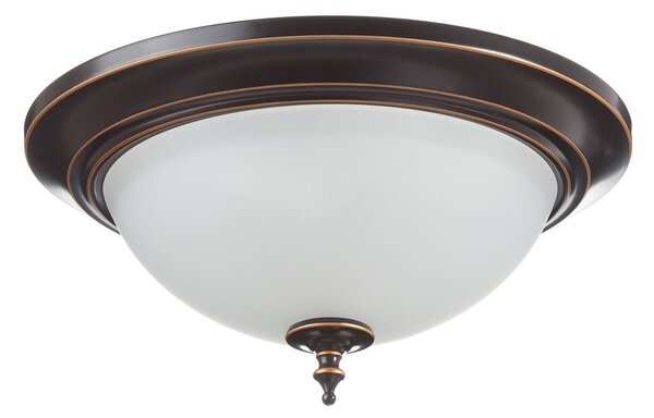 Plafoniera Westinghouse, Harwell, dimmerabile, Bronzo / Ottone anticato, Soggiorno, Metallo, Antico