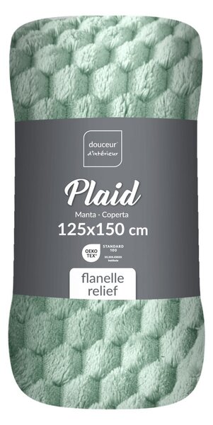 Coperta verde chiaro in microflanella 125x150 cm Mini Frosty – douceur d'intérieur