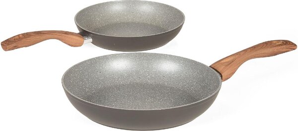 Tognana Padelle Antiaderenti Induzione in Alluminio Set 2 Pezzi 24-28 cm colore Grigio - Great Stone