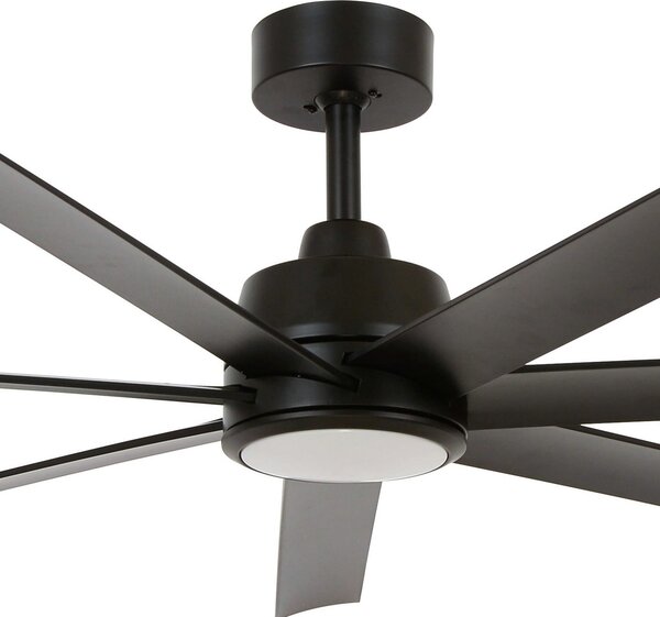 Ventilatore da soffitto Atlanta con luce, nero, silenzioso - Beacon Beacon Lighting, Atlanta, dimmerabile, Nero, Soggiorno, Plastica, Moderno
