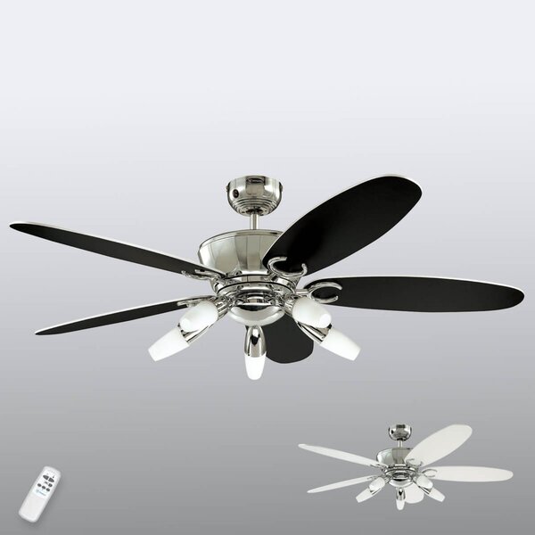 Ventilatore da soffitto con luce Arius con telecomando Westinghouse, Arius, Nero, Soggiorno, Metallo, Moderno