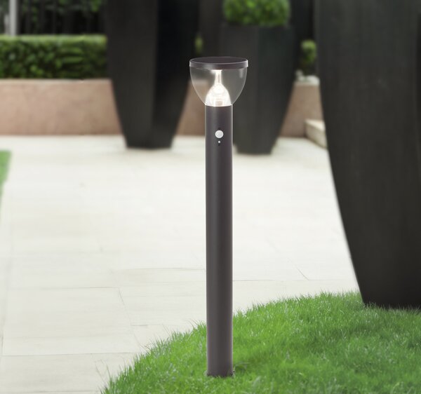 BRILLANTE lampada solare nera da terra per esterni TULIP | incl. rilevatore di movimento | altezza 92 cm | 3W 430lm 3000K | acciaio inox/plastica