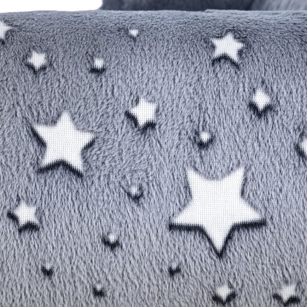 AIYAPLAY Poltrona per Bambini con Design a Stelle che Brillano al Buio in Velluto, 55x40x55 cm, Grigio | Aosom Italy