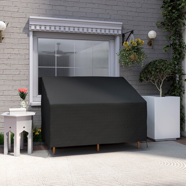Outsunny Copertura per Panca da Giardino 2 Posti in Tessuto Oxford 600D con Rivestimento Impermeabile per Patio Terrazza 140x84x56 / 94 cm | Aosom Italy