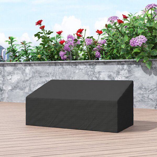 Outsunny Copertura per Panca da Giardino da 3-4 Posti in Tessuto Oxford 600D con Rivestimento Impermeabile per Terrazza 218x111x63/101 cm | Aosom Italy