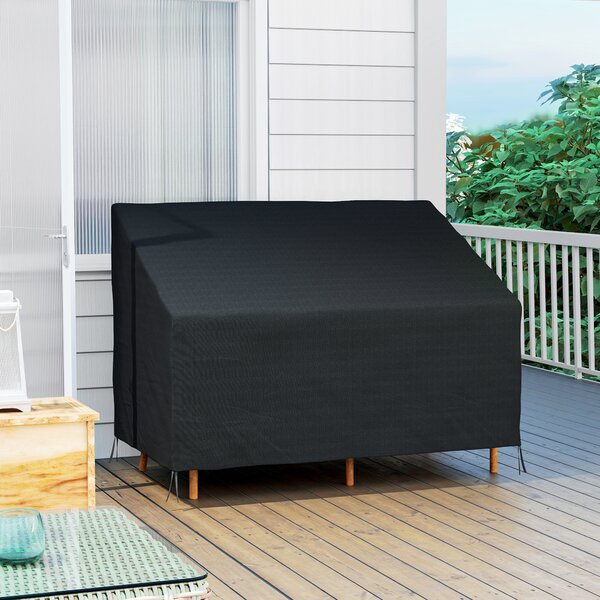 Outsunny Copertura per Panca da Giardino 2 Posti in Tessuto Oxford 600D con Rivestimento Impermeabile per Patio Terrazza 140x84x56 / 94 cm | Aosom Italy