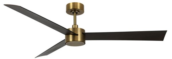 Ventilatore Climate IV con luce, ottone/noce, CC Beacon Lighting, Climate IV, dimmerabile, Legno, Soggiorno, Plastica, Moderno