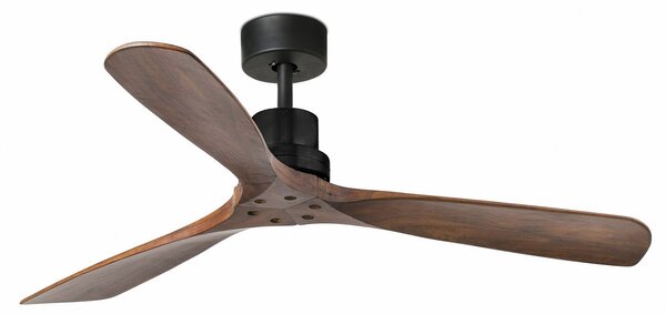 Ventilatore da soffitto Lantau, Ø 132 cm, telecomando, noce/nero FARO BARCELONA, Lantau, Legno, Soggiorno, Legno, Moderno