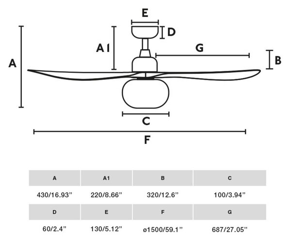 FARO BARCELONA Ventilatore da soffitto con luce Outwood, marrone, DC, silenzioso, Ø150cm dimmerabile, Nero, Soggiorno / Sala da pranzo, Plastica, Moderno