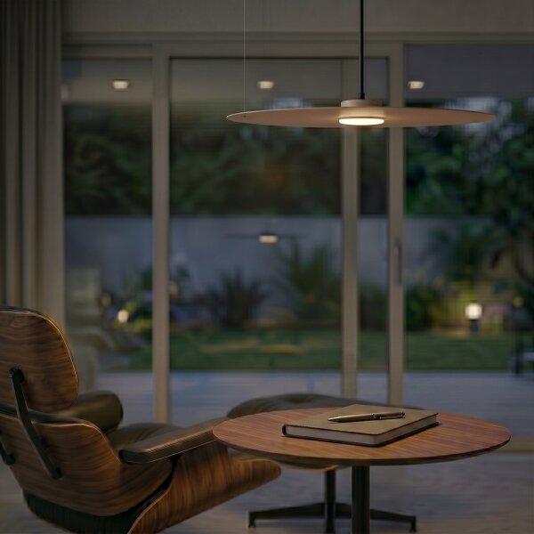 Lampadario a sospensione con cavo PIATTO 1xGX53/15W/230V diam. 55 cm beige