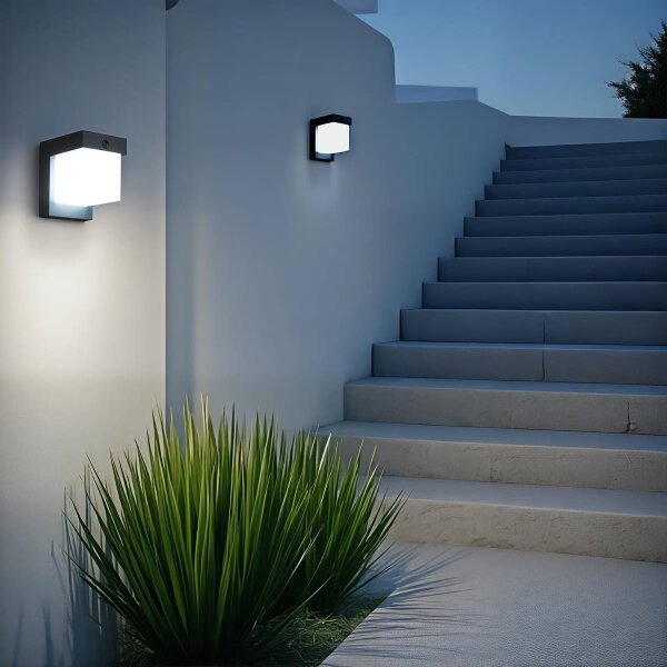 Hesperide - Lampada da parete solare LED MULTY LED/3,7V 2600 mAh IP65 antracite