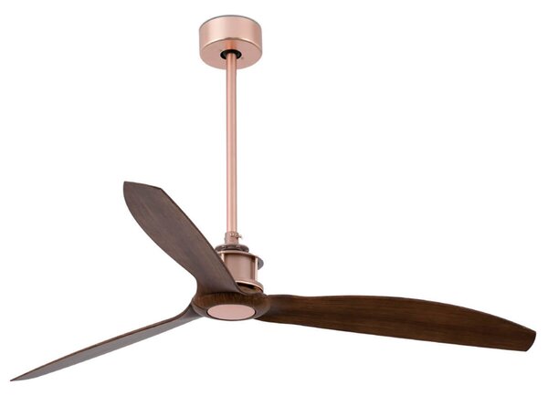 Ventilatore da soffitto Just Fan, Ø 128 cm, rame/noce FARO BARCELONA, Just Fan, Legno, Soggiorno, Plastica, Moderno