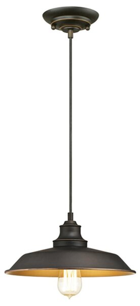 Lampada a sospensione Westinghouse, Iron Hill, dimmerabile, Nero, Soggiorno, Metallo, Vintage