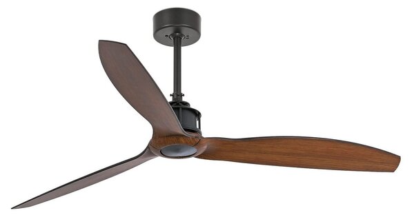 Ventilatore da soffitto Just Fan M, Ø 128 cm, nero/legno scuro FARO BARCELONA, Just Fan M, Nero, Soggiorno, Metallo