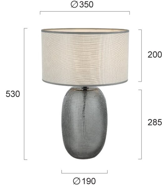 Lampada da tavolo JENIFER 1xE27/40W/230V grigio/fumé