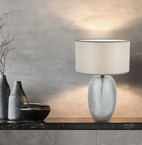 Lampada da tavolo JENIFER 1xE27/40W/230V grigio/fumé