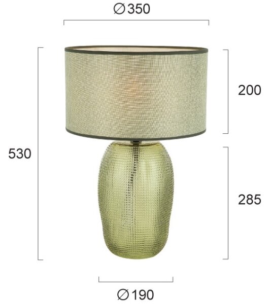 Lampada da tavolo JENIFER 1xE27/40W/230V verde