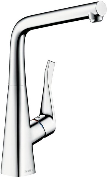 Hansgrohe Metris miscelatore lavello bocca girevole installazione finestra frontale cromo