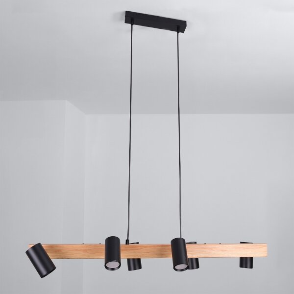 Brilagi - LED RGBW dimmerabile lampada a sospensione su cavo SELE 6xGU10/6,5W/230V nero/rovere
