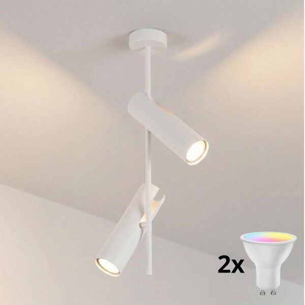 Brilagi - Lampada a sospensione LED RGBW dimmerabile su asta BRANCH 2xGU10/6,5W/230V bianco