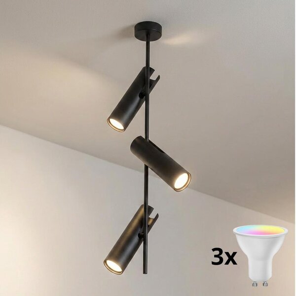 Brilagi - Lampadario a stelo LED RGBW dimmerabile BRANCH 3xGU10/6,5W/230V nero
