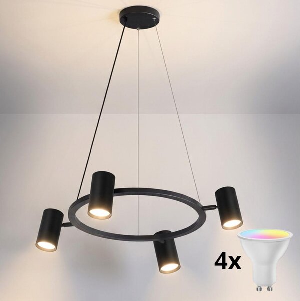 Brilagi - Lampadario LED RGBW dimmerabile su cavo SELE 4xGU10/6,5W/230V nero