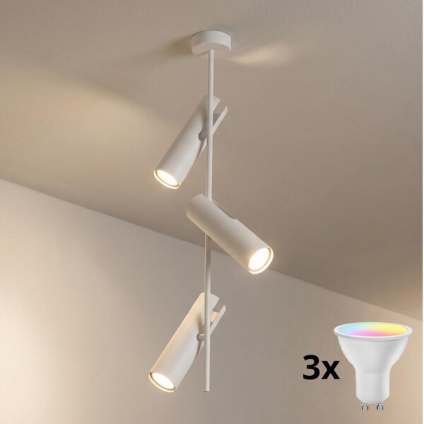 Brilagi - Lampadario a sospensione LED RGBW dimmerabile su asta BRANCH 3xGU10/6,5W/230V bianco