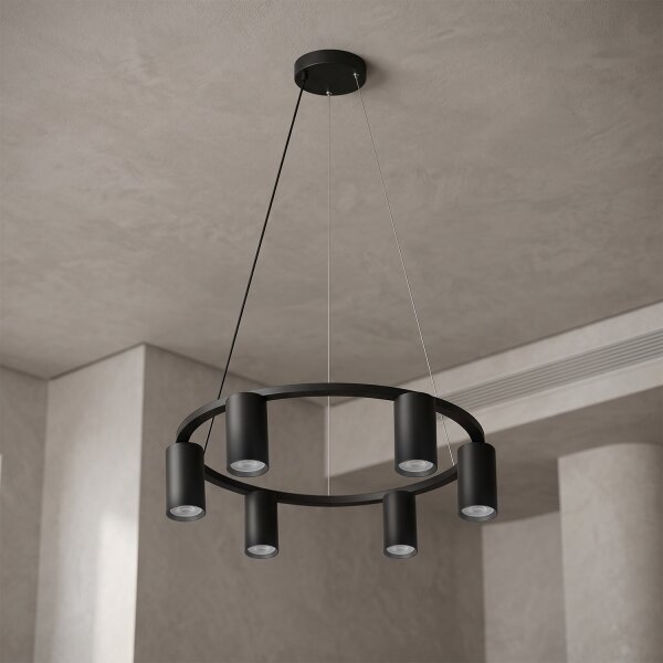 Brilagi - Lampadario dimmerabile LED RGBW sospeso su cavo SELE 6xGU10/6,5W/230V nero