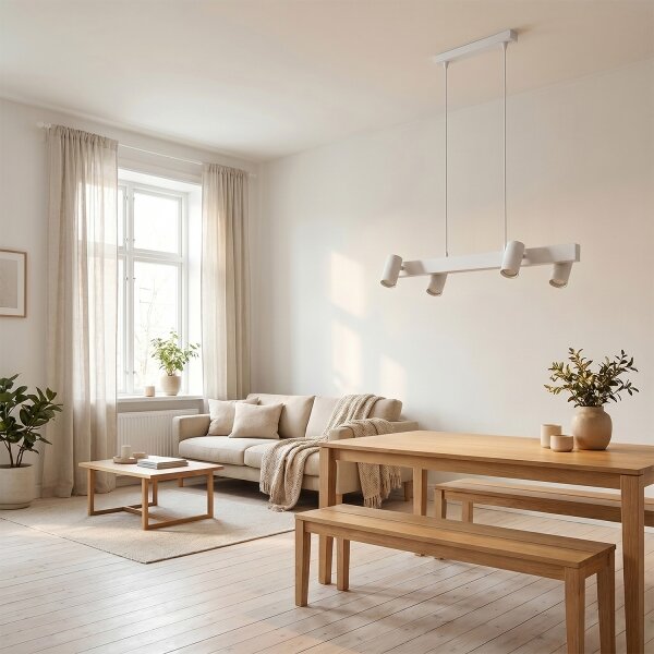 Brilagi - Lampadario LED RGBW dimmerabile a sospensione con cavo SELE 4xGU10/6,5W/230V bianco
