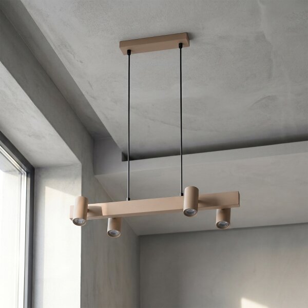 Brilagi - Lampadario LED RGBW dimmerabile a cavo SELE 4xGU10/6,5W/230V beige