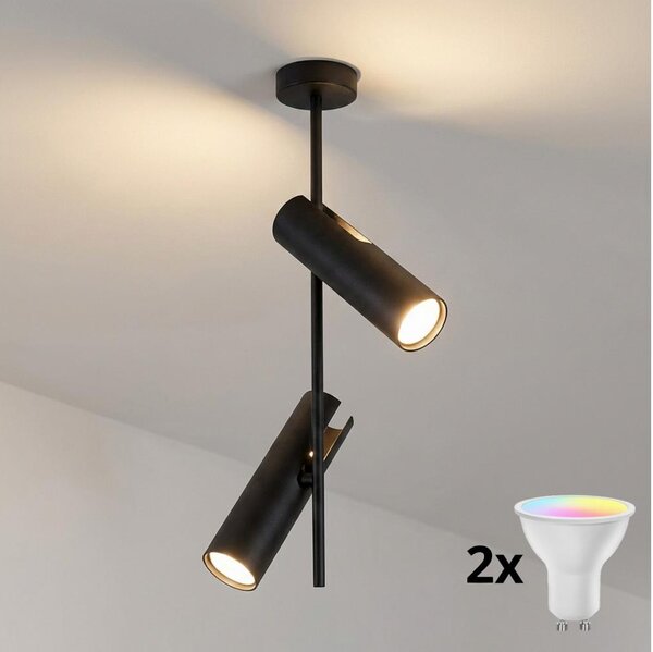 Brilagi - Lampadario LED RGBW dimmerabile a stelo BRANCH 2xGU10/6,5W/230V nero