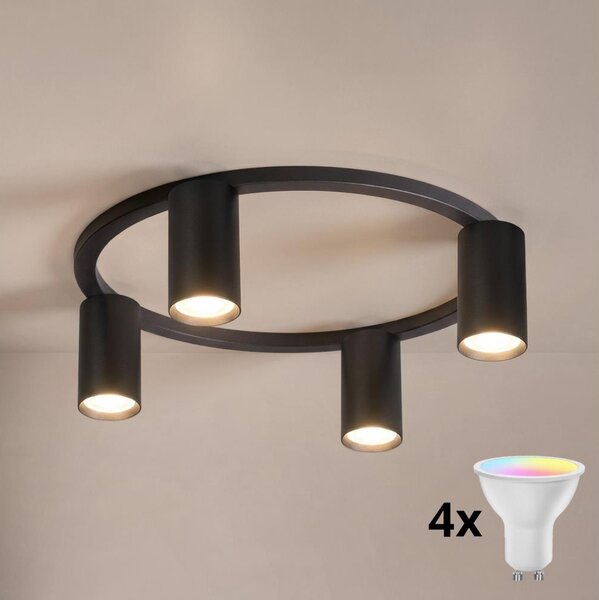 Brilagi - LED RGBW plafoniera dimmerabile SELE 4xGU10/6,5W/230V nera