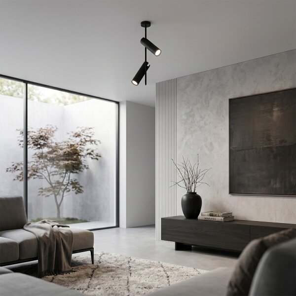 Brilagi - Lampadario LED RGBW dimmerabile a stelo BRANCH 2xGU10/6,5W/230V nero