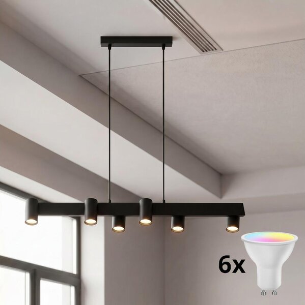 Brilagi - Lampadario a sospensione con cavo LED RGBW dimmerabile SELE 6xGU10/6,5W/230V nero
