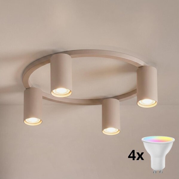 Brilagi - Plafoniera LED RGBW dimmerabile SELE 4xGU10/6,5W/230V beige