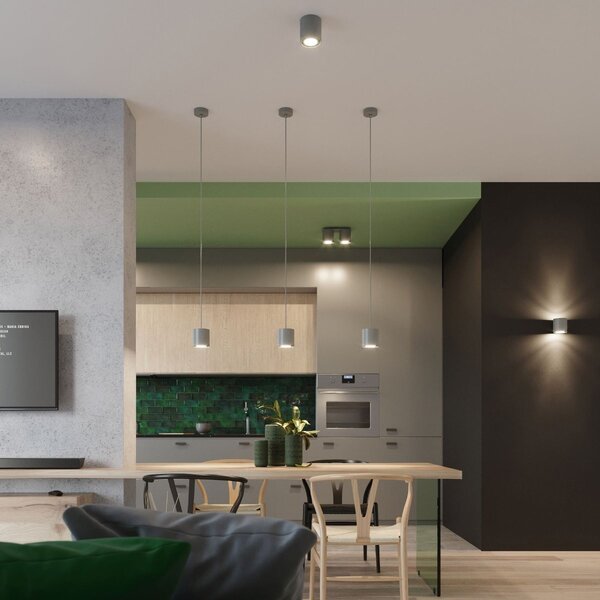Plafoniera da soffitto in acciaio 2xGU10 ORBIS 2 in Alluminio