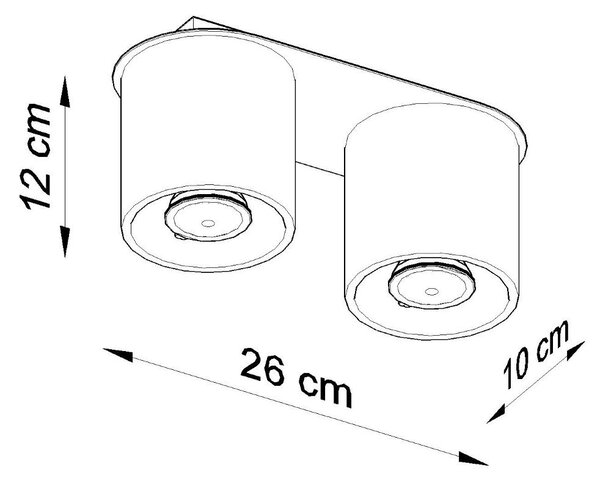 Plafoniera da soffitto in acciaio 2xGU10 ORBIS 2 in Alluminio