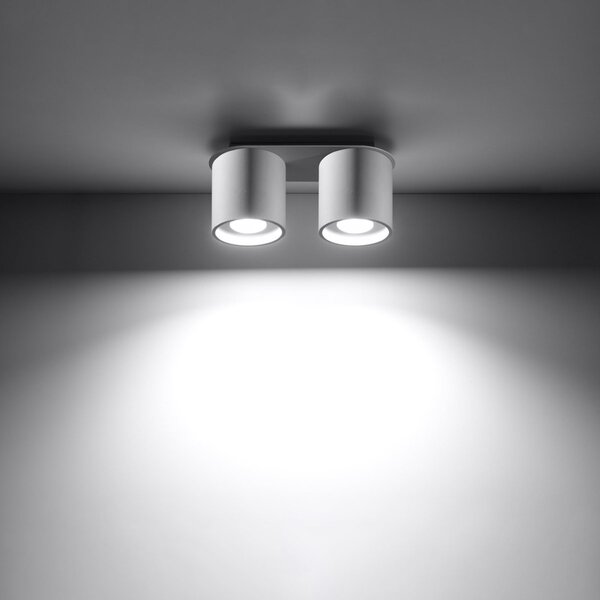 Plafoniera da soffitto in acciaio 2xGU10 ORBIS 2 in Alluminio